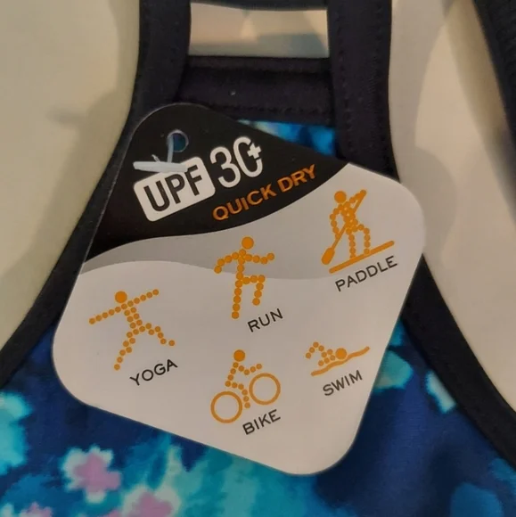 NEW ZeroXposur quick dry active floral tie-dye Helix tankini top with UPF 30 - Picture 9 of 10